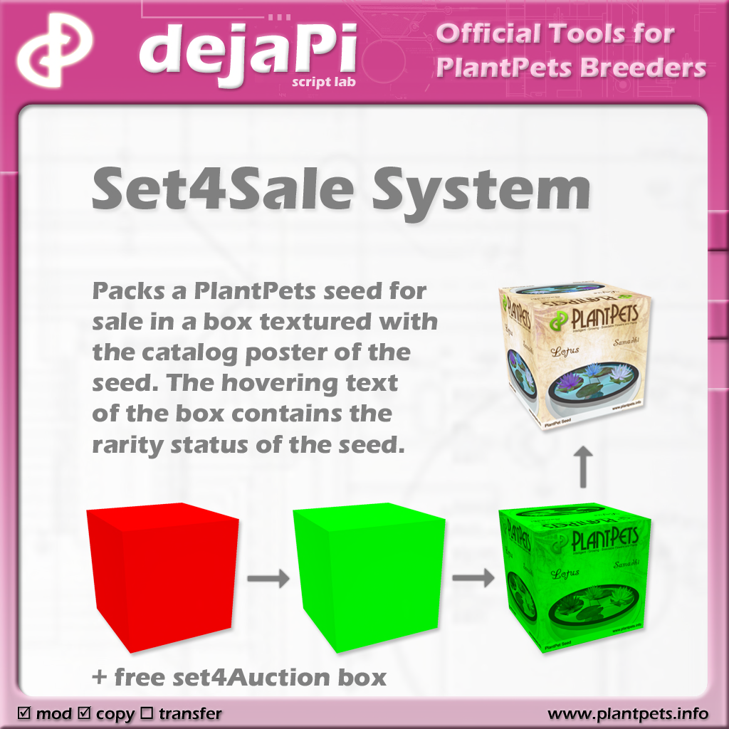 PlantPets Set4Sale System poster